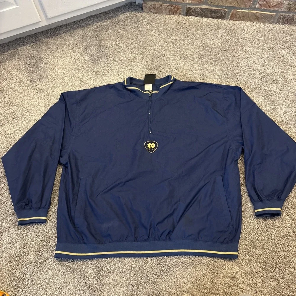 90s Notre Dame Windbreaker Adult XL Fighting Irish Adidas Team 1/4 Zip Pullover